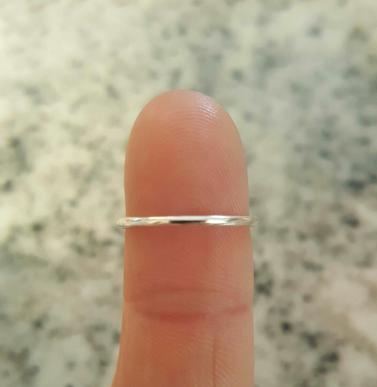 Solid Sterling Silver Ring Midi Thin Stacking, 1mm Polished Band, Sizes 1 to 14