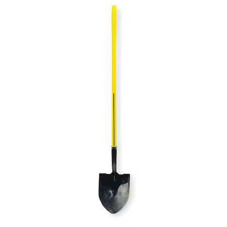 Nupla 6894157 16 Ga Standard Step Round Point Shovel, Steel Blade, 48 In L