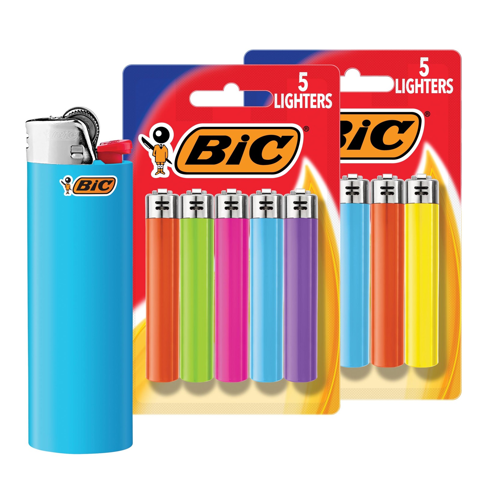 BIC Pocket Lighters, Fashion Assorted Colors, 10-Pack of Lighters (Colors May
