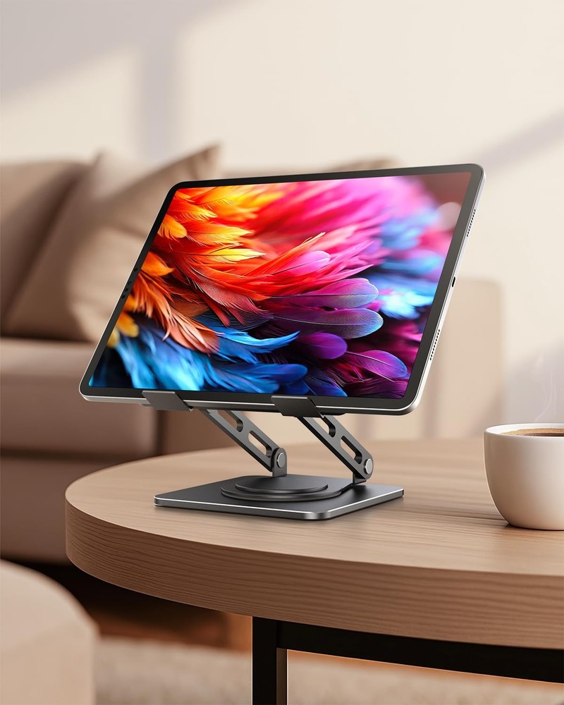 Adjustable Tablet Stand, 360 Rotating iPad Stand with HeavyDuty Base, Tablet ...