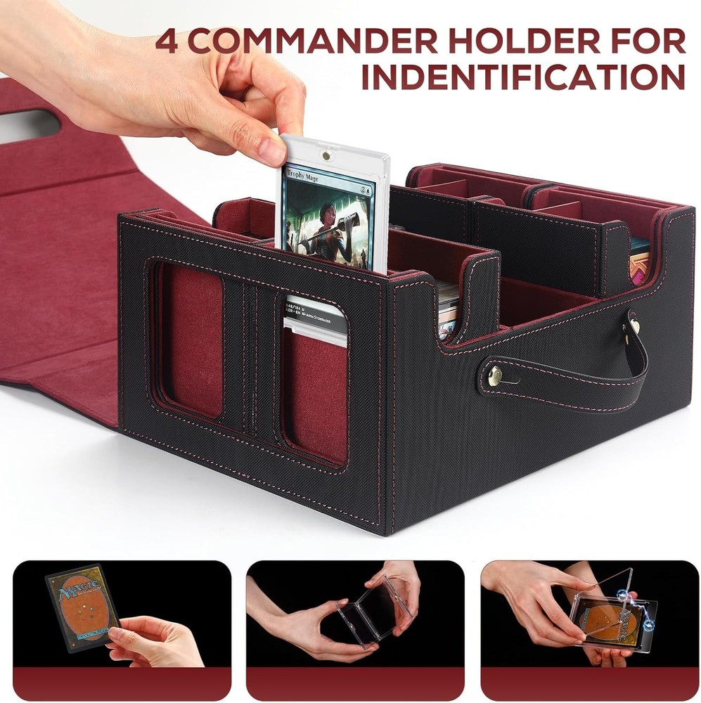 MTG Commander Deck Box - Magnetic Closure & 600+ Card Capacity Storage Case