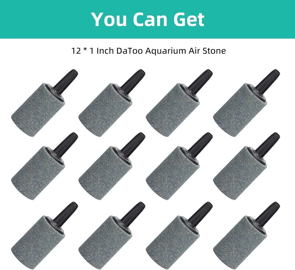 Efficient 1-Inch Air Stones for Aquariums - Durable Bubble Diffusers, 12 Pieces