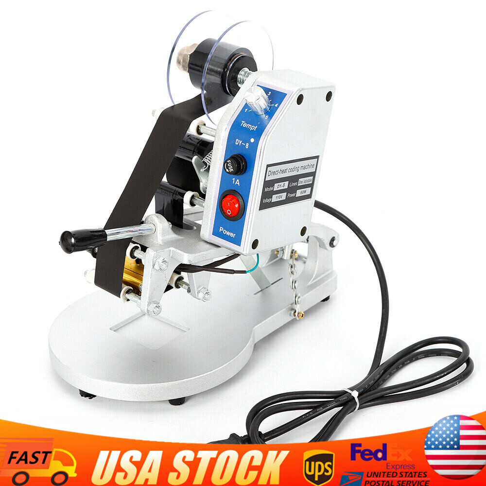 DY-8 Hot Stamp Printer,Manual Ribbon Coding Hot Foil Stamping Date Code Machine