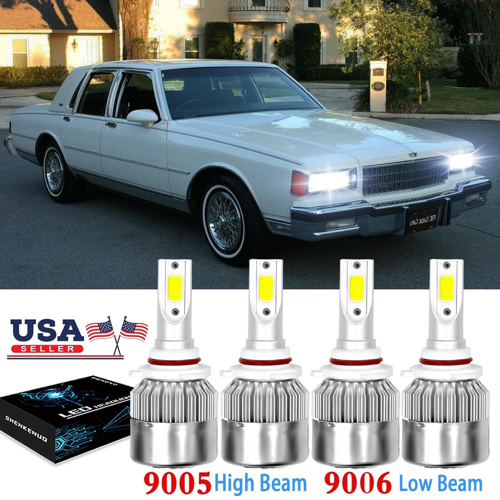 For  Caprice 1987-1989 1990 6000K LED Headlight High & Low Beam Bulbs
