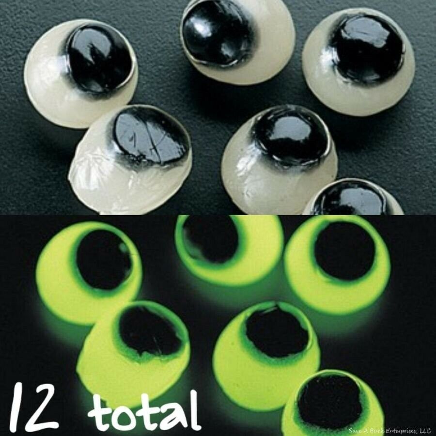 (12) HALLOWEEN Party Favors Prize Pinata Glow In The Dark STICKY EYES Eyeballs