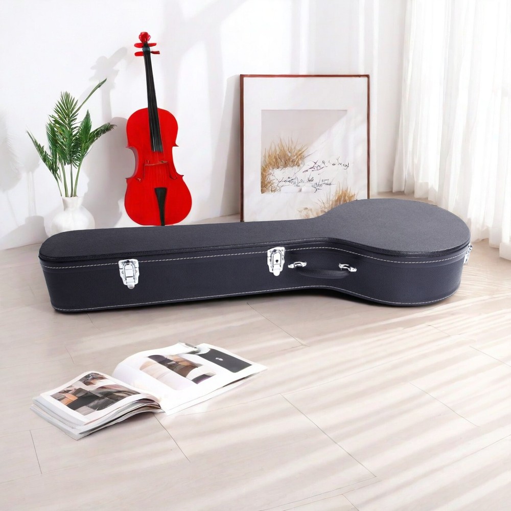 Black 5-6 String Banjos Hard Shell Case With Microgroove, Banjoline Hard Case