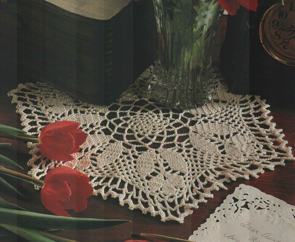 TULIP DOILY 13" HOME DECOR CROCHET PATTERN INSTRUCTIONS