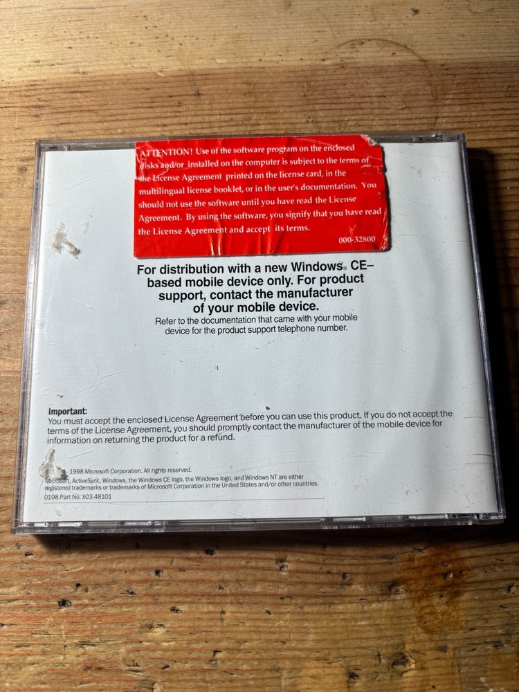 Desktop Software for Microsoft Windows CE 2.2 w/ ActiveSync (CD ROM, 1998) NT/98