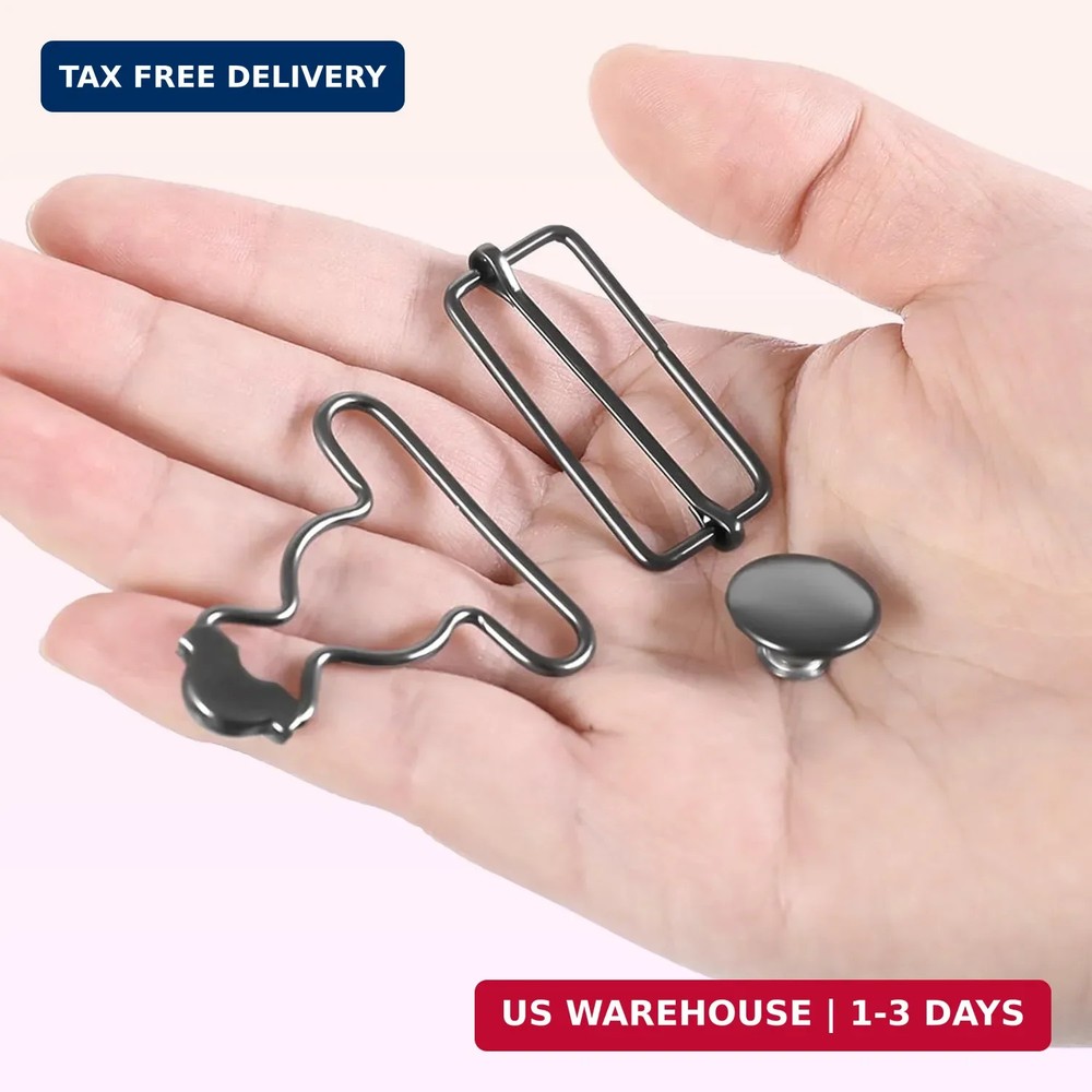 6 Sets Metal Overall Buckles Replacement Overall Clasp Replacement Suspender Cli