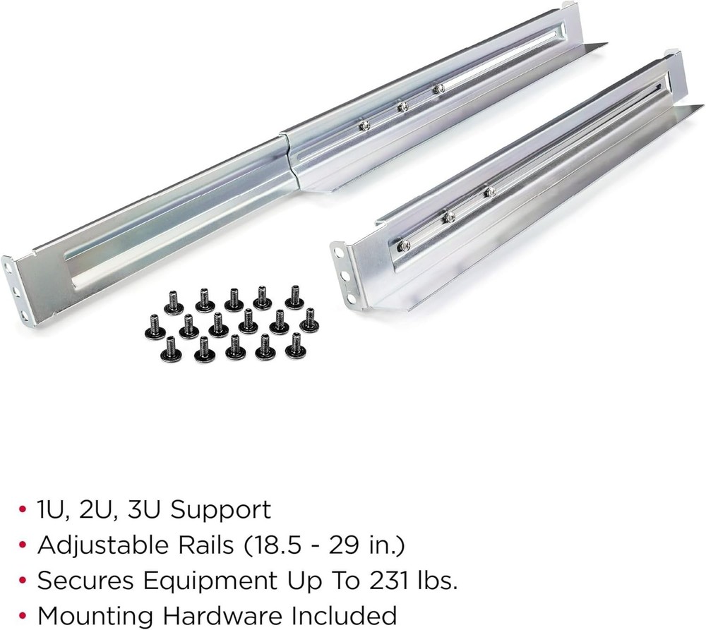 4-Post Universal Rack Mount Rail Kit, Silver