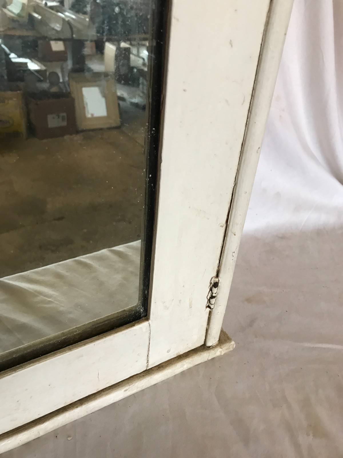 VTG Shabby White 17x21 Wood Wall Mounted Medicine Cabinet Chic Old 479-26B