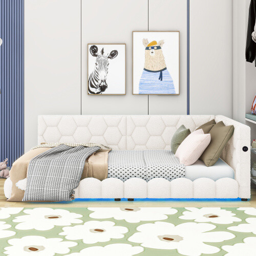 Modern Upholstered Platform Bed Sofa Bed Heavy Duty Daybed Full Size Bed Frames