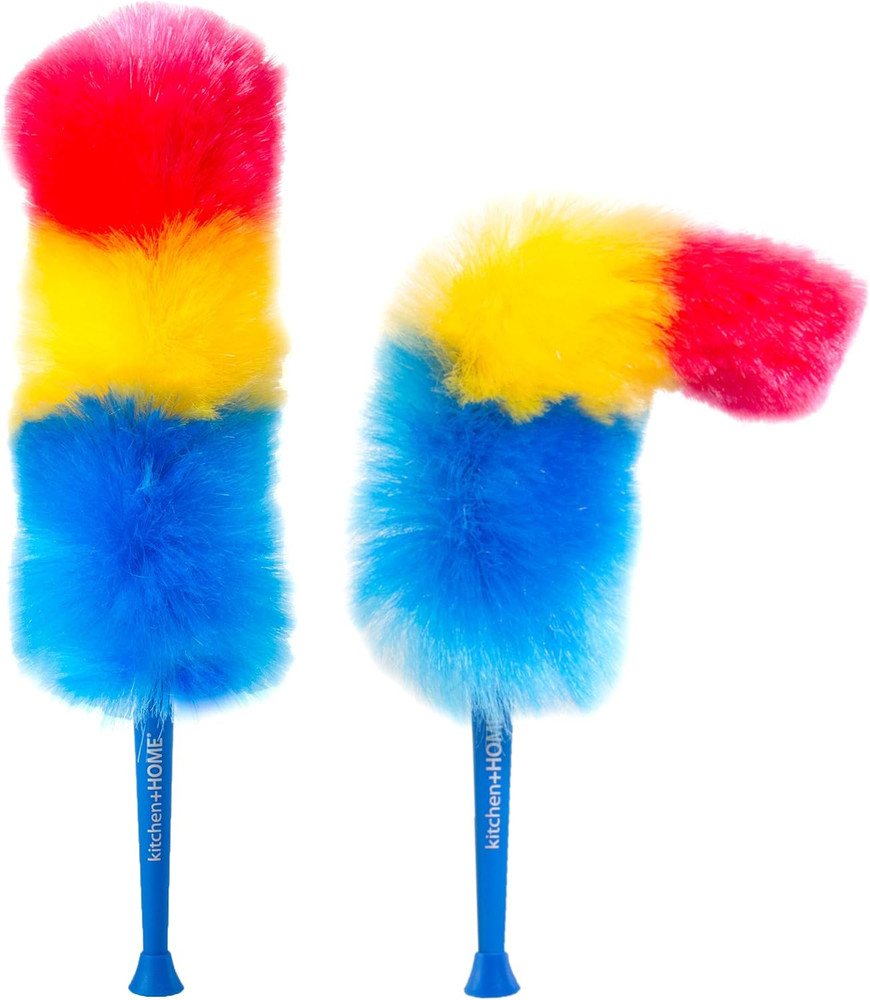Kitchen + Home 23” Inch Rainbow Static Duster - Electrostatic Feather Duster Att