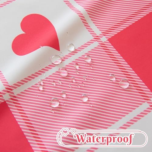 Checkered Rectangle Valentine's Day Tablecloth - 84" x 60" (Rectangular) Pink