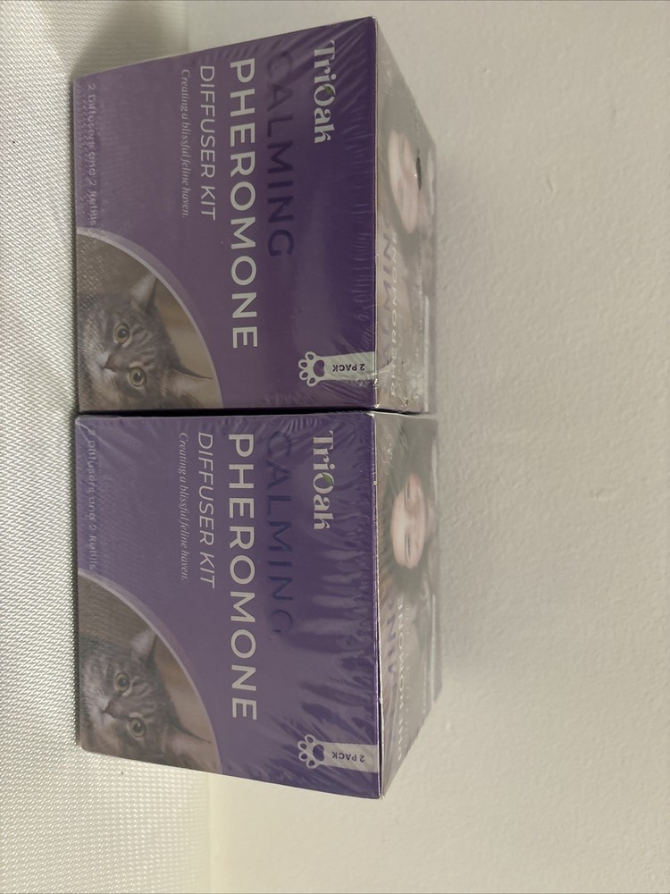 2xTriOak Cat Calming Diffuser Kit Feline Anxiety Relief Pheromone Kit 2 Diffuser