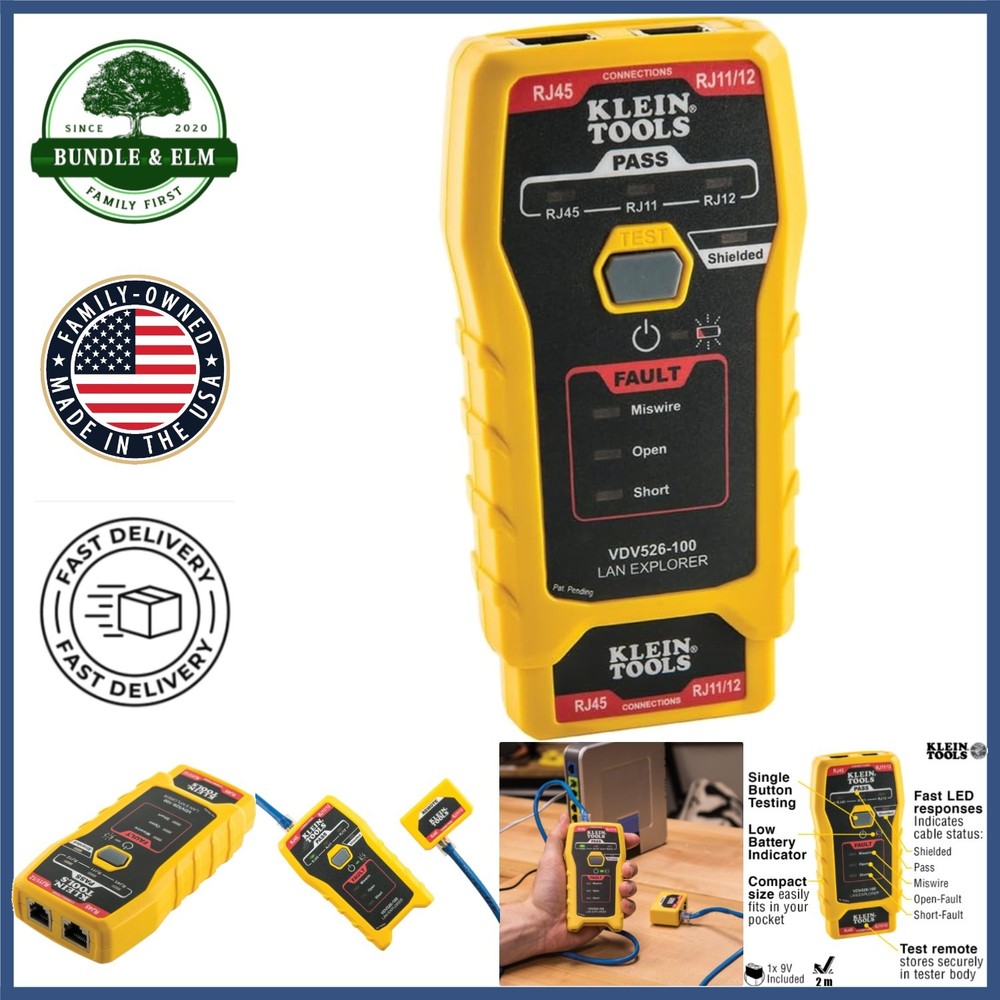 LED Cable Tester with Fast Response for Open, Short, and Miswired Cables