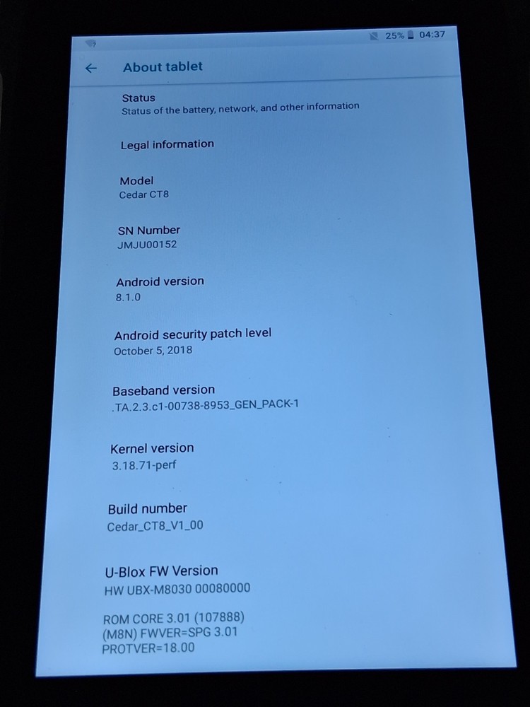 Juniper Systems CEDAR CT8. Sleek & Rugged Designed With SW Maps Installed.