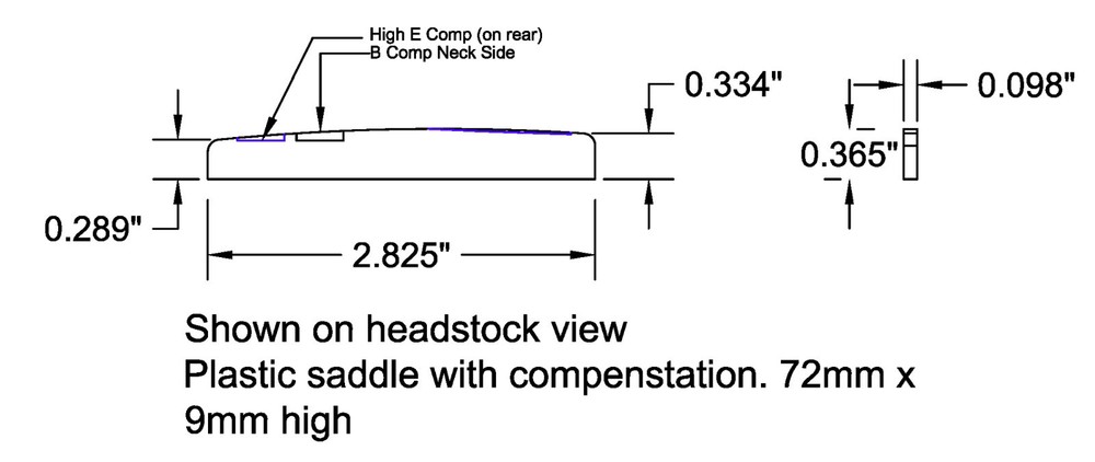 Saddle Compensated Acoustic Guitar Medium Plastic RH Bitterroot 109342