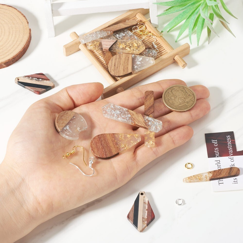 24Pcs Teardrop Polygon Rectangle Rhombus DIY Geometry Dangle Earring Making Kit