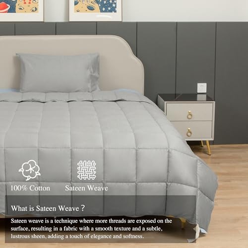 Down Alternative Size Lightweight 100% Cotton Shell Bedding King White / Thin