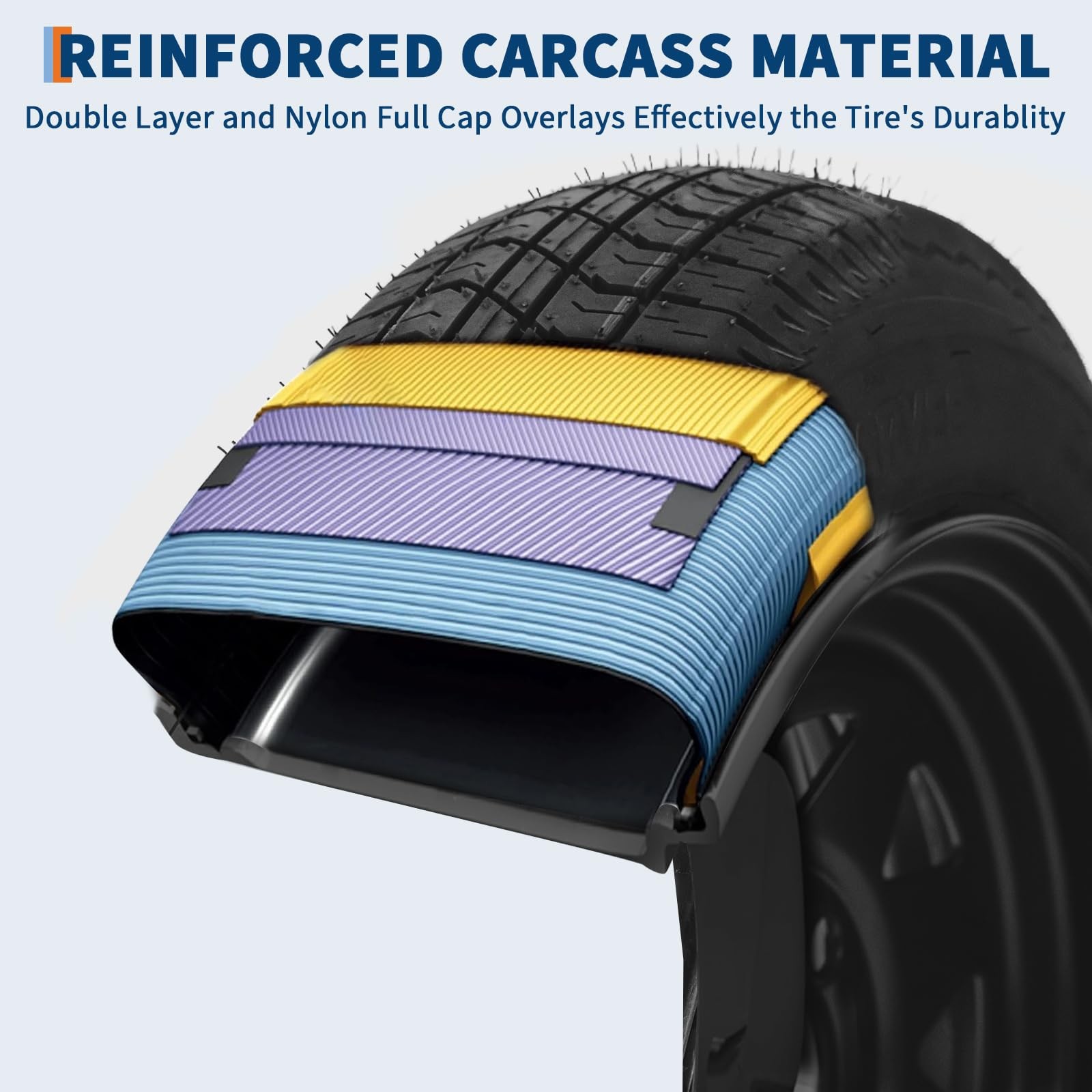 2-Pack Trailer Tire On Rim ST205/75D14 Trailer Tires Black Wheels 5 Lug on 4.5"