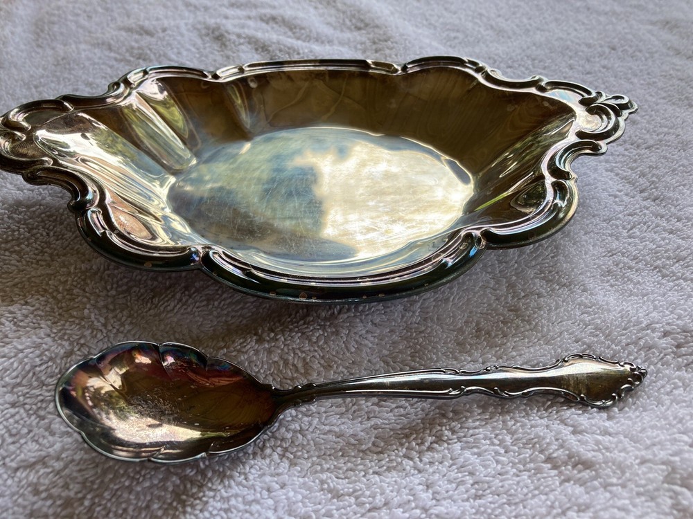 Vintage International Deep Silver2 Piece Set Some Solid Silver Inlaid Origin Box