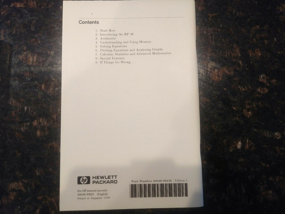 Hewlett Packard HP-48G User's Guide Manual - VGC!