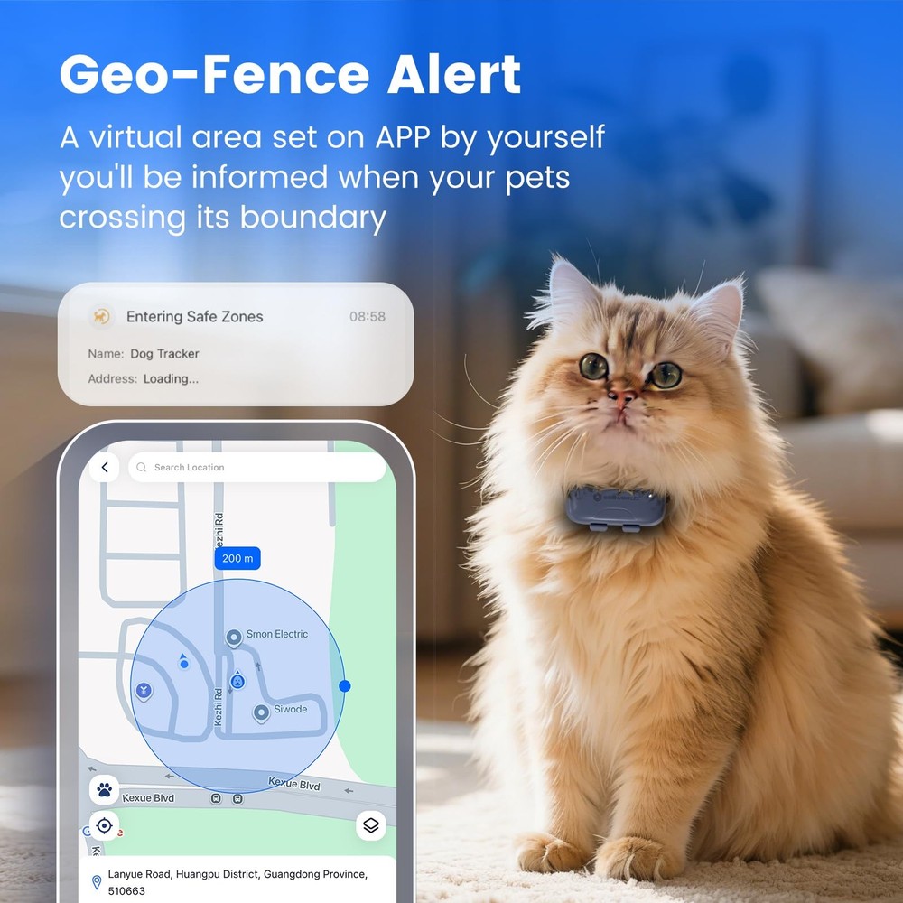 Cat Tracker Dog Tracking Device with Real-Time Location | Activity Sleeping M...