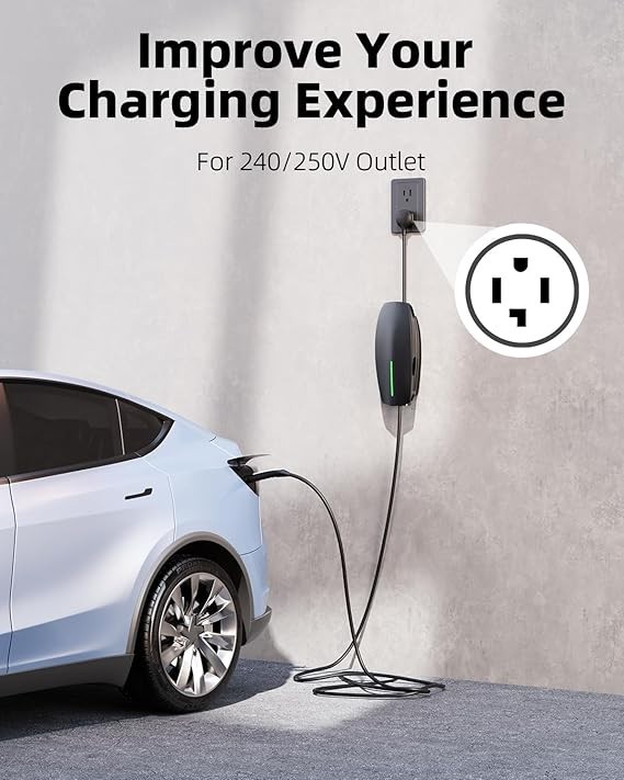 EV Charger Adapter Type 2 to Wall Plug EV Charging Cable Plug & Charge