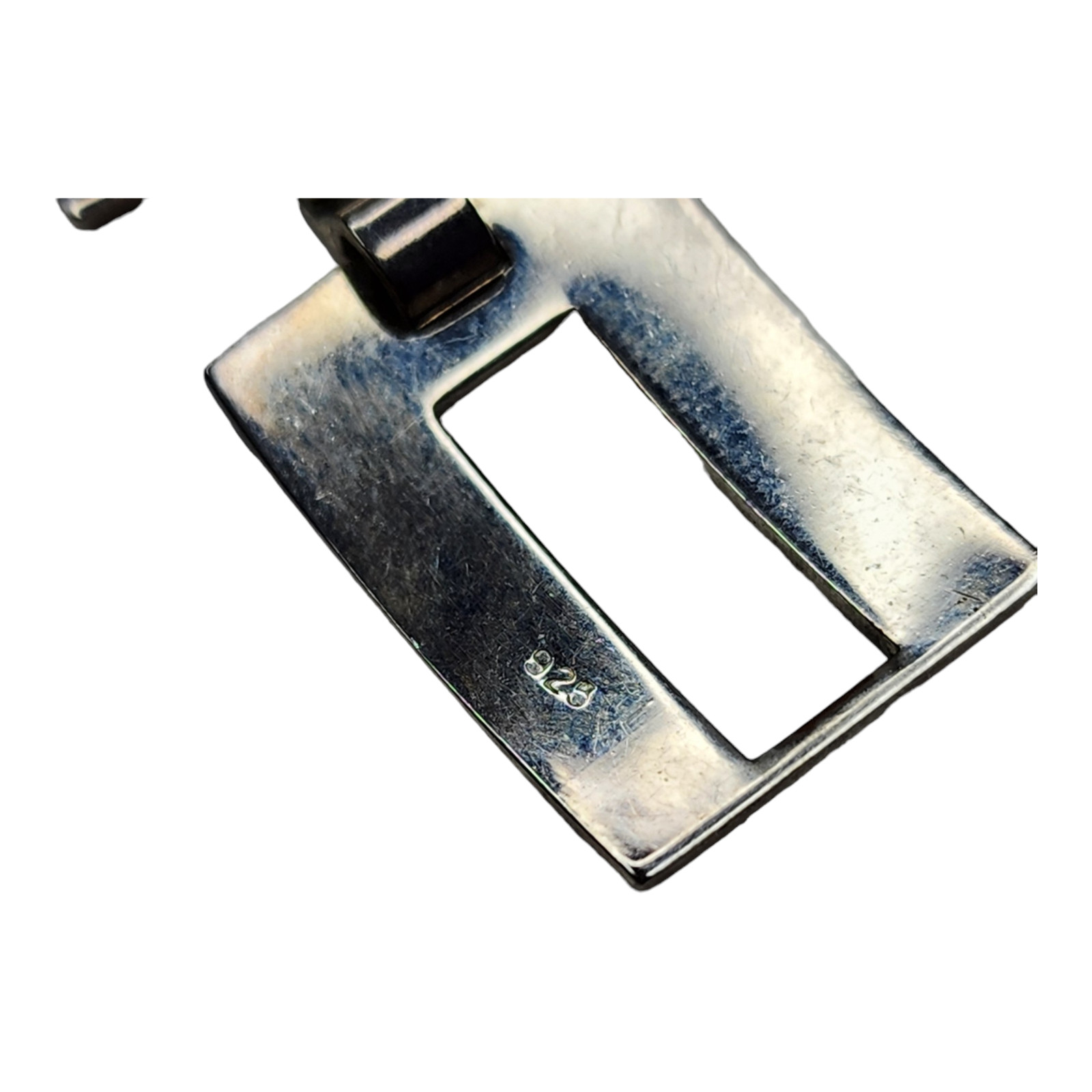 Vintage Sterling Silver 925 Square Flat Link Bracelet 7 7/8 Inches