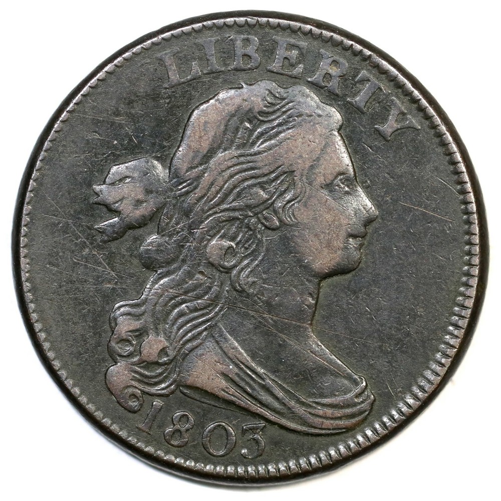 1803 S-252 R-2 Draped Bust Large Cent Coin 1c