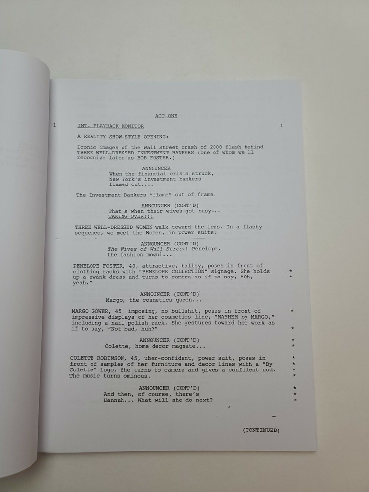 CASTLE / David Grae TV Script, Patrick Fabian episode "Reality Star Struck"