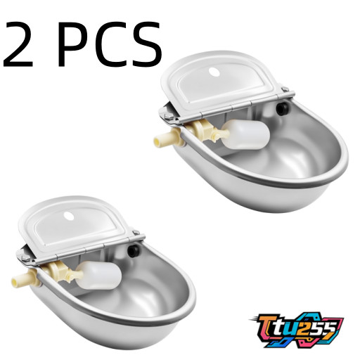 2* 304 Stainless Steel Automatic Water Bowl Drinking Dispenser Dog Horse Cattle