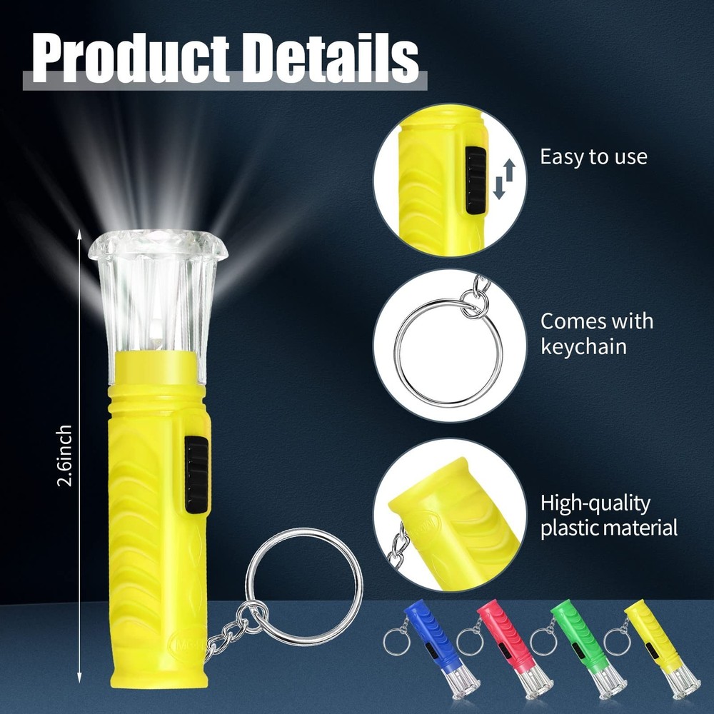 Geelin 200 Pcs Mini Flashlight Keychain 6 Colors Flashlight Small L... Fast Ship