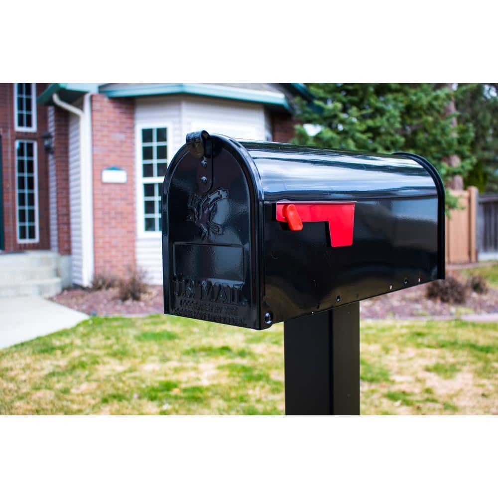 Architectural Mailboxes Elite Black, Medium, Steel, Post Mount Mailbox