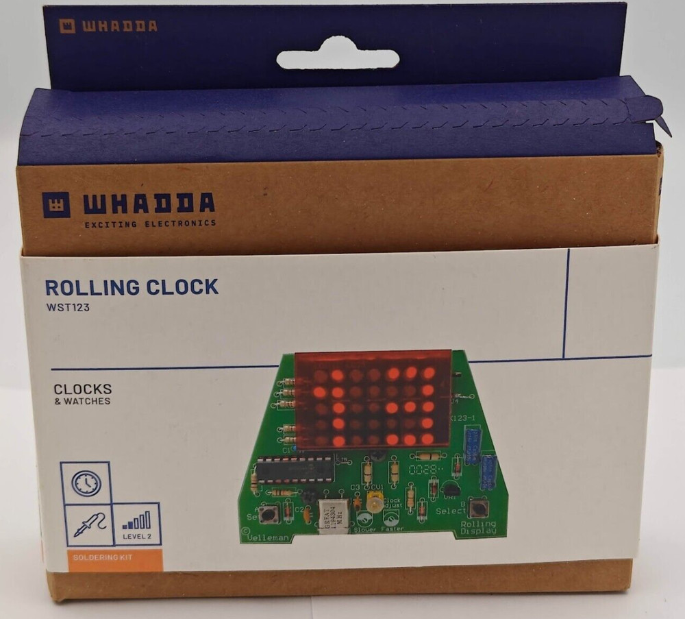 Velleman MK123 Rolling Clock Soldering Practice Kit (Assembly Required)
