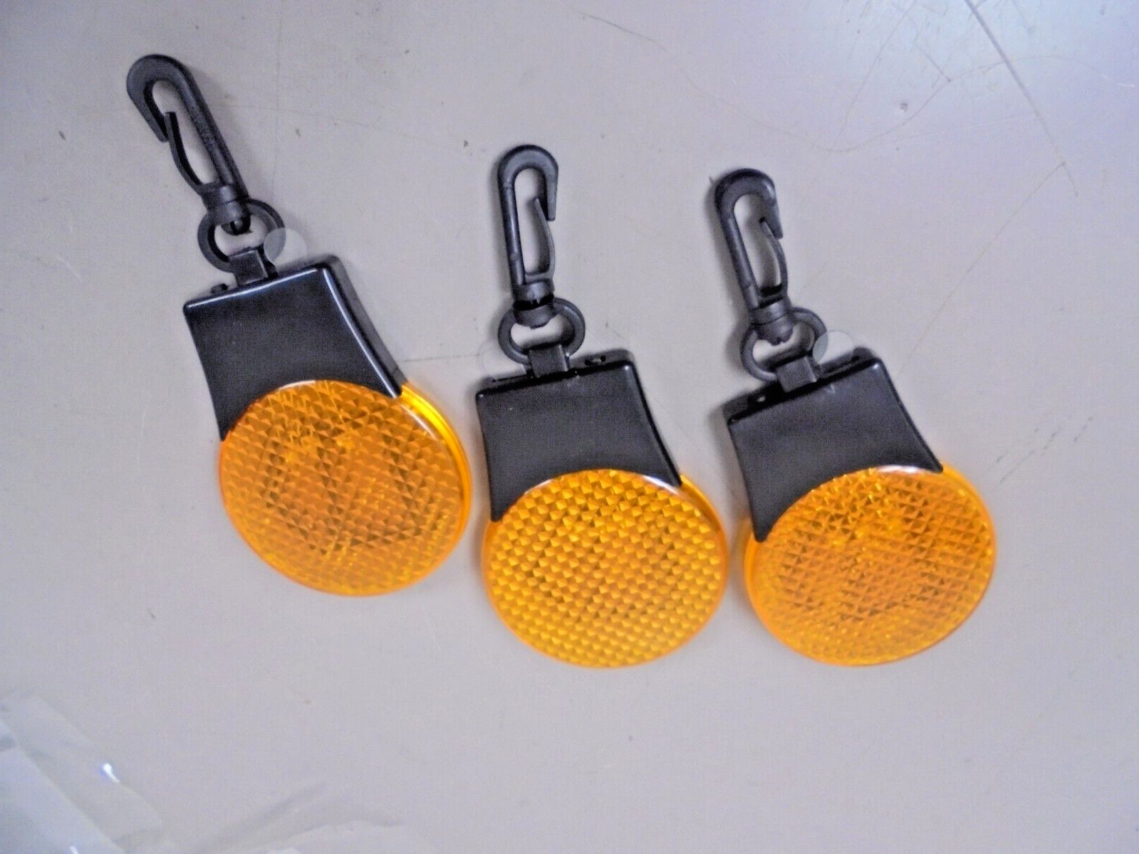 3 - Flashing Reflective LED Jacket Backpack Safety Tag Lights With Hook Loop