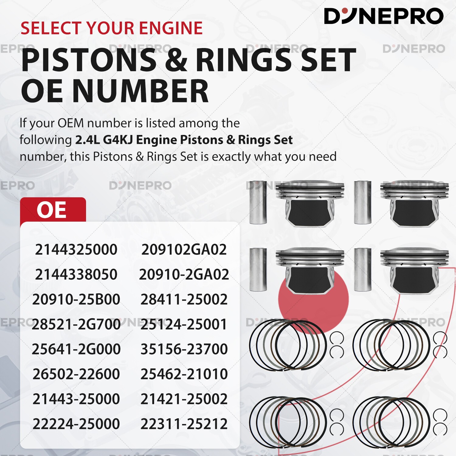 For Hyundai Kia 2.4L G4KJ Engine Rebuild Overhaul Kit Crankshaft Rods Timing VVT