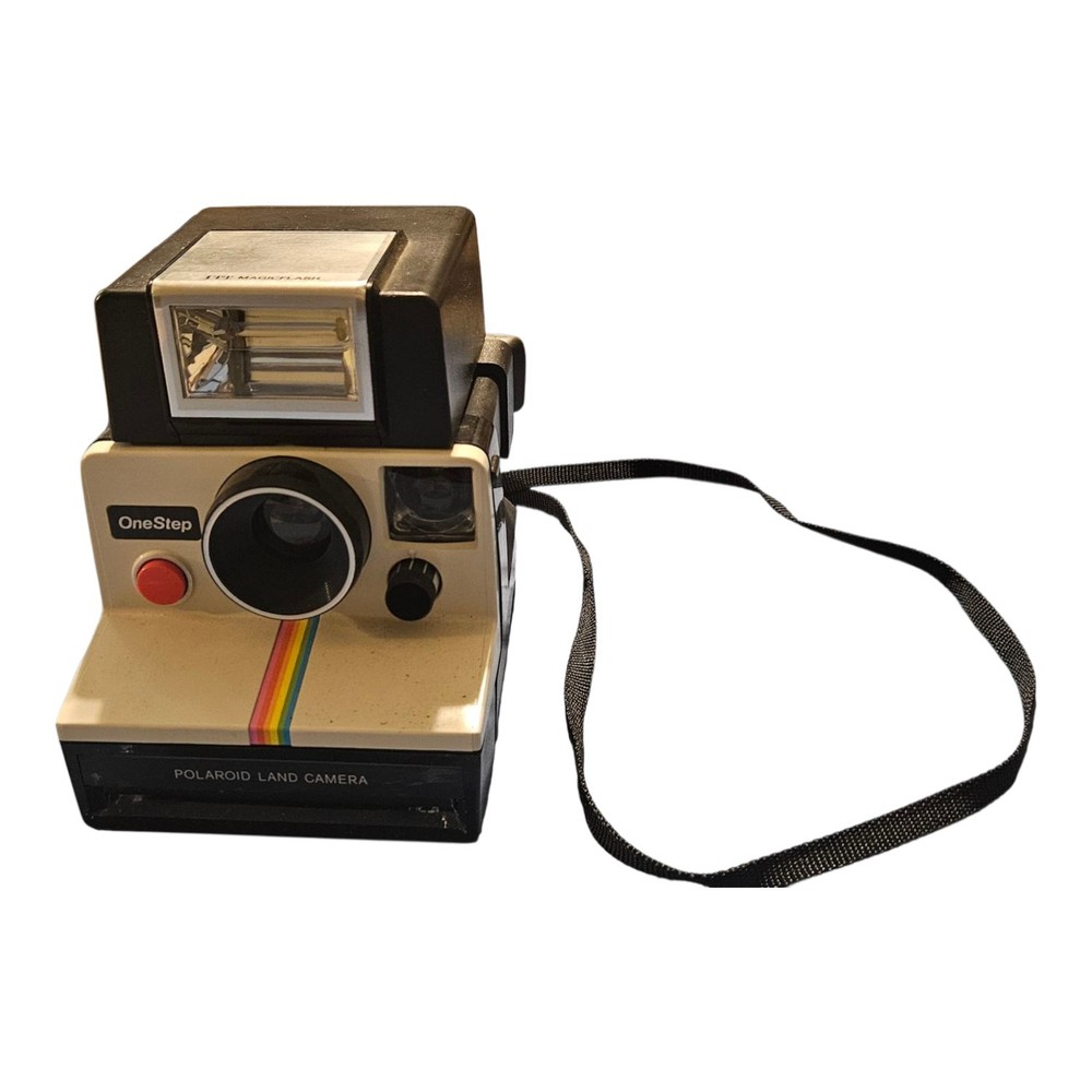 Polaroid One Step Land Camera Rainbow Stripe W/ ITT MagicFlash