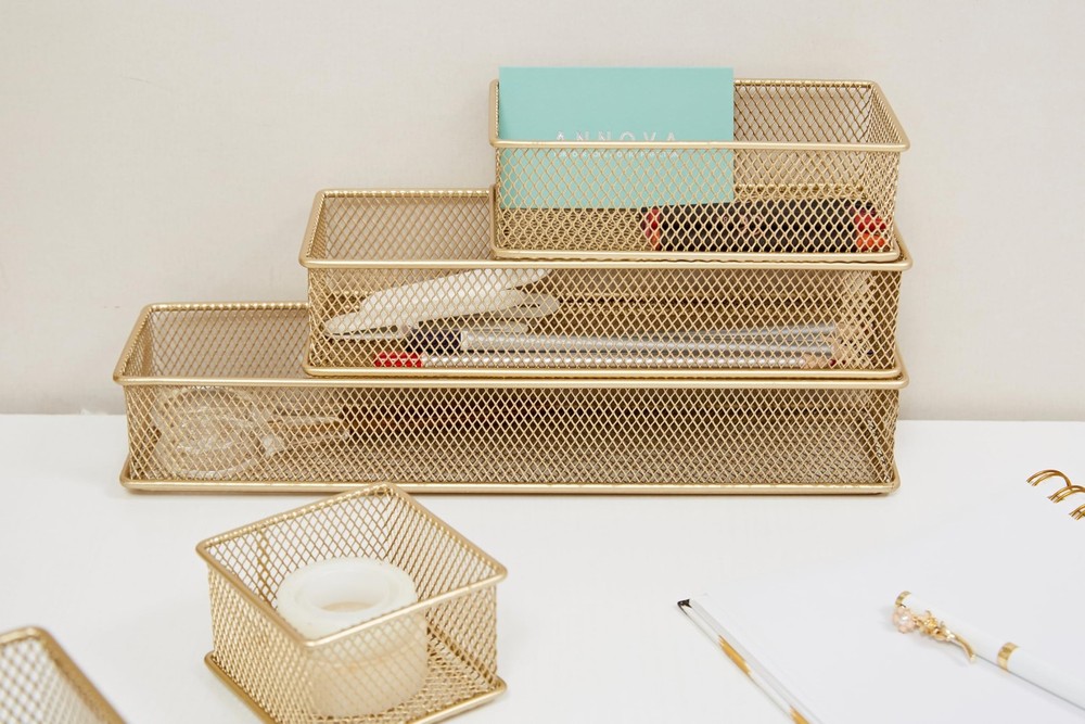 Annova Mesh Stackable Drawer Cabinet and Shelf Organizer Bins Storage Basket ...