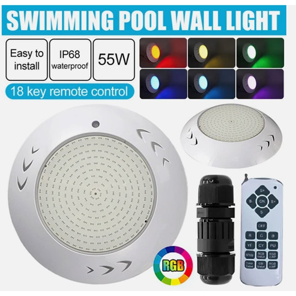 Remote Control Memory Function Resin Filled Swimming Pool LED Light 12V RGB