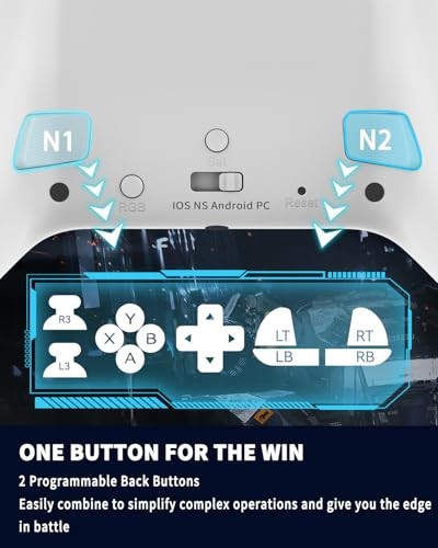 Bcofo Wireless Mobile Game Controller for iOS/iPhone/Android/Cell White