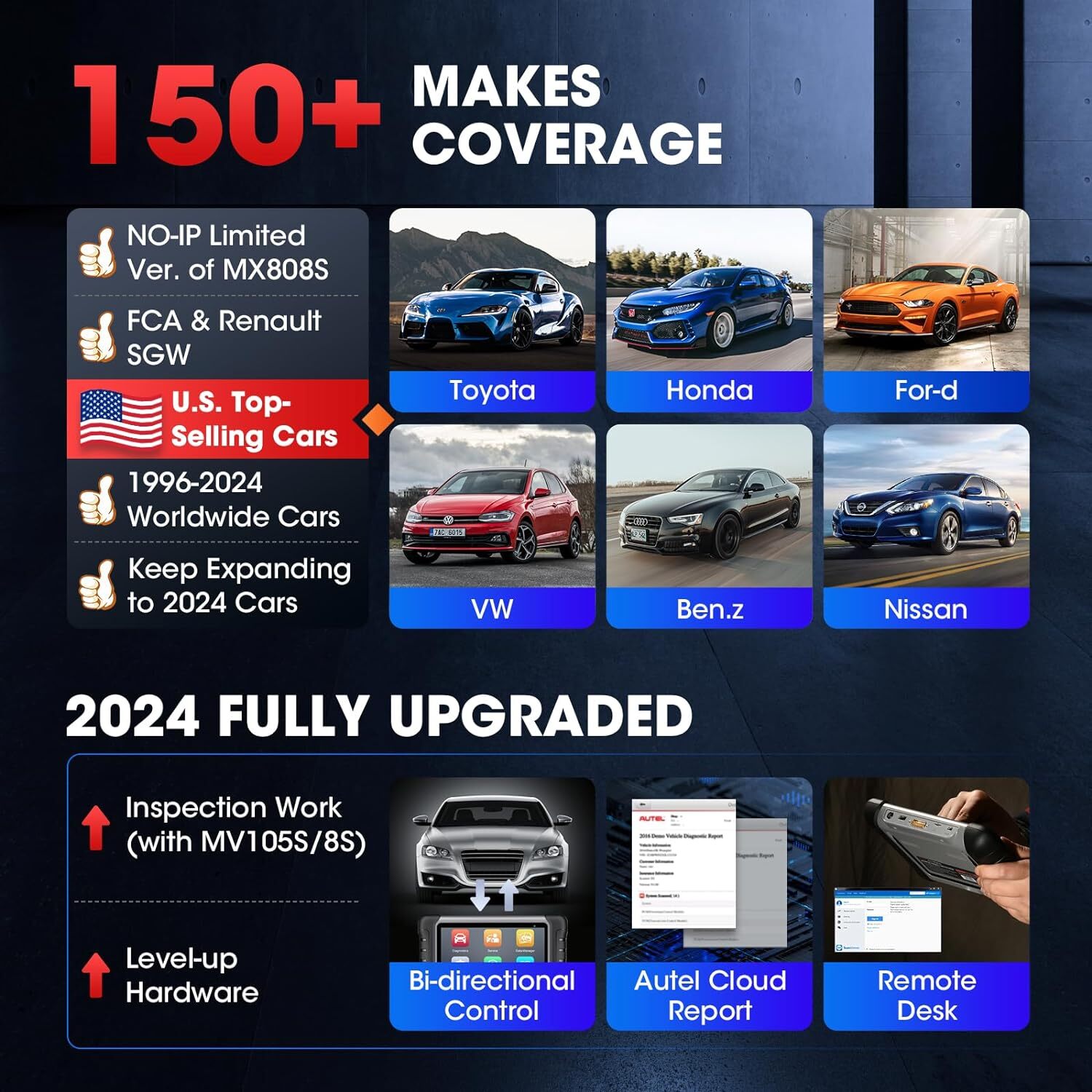 2025 Autel MaxiCOM MK808S MX808S Bidirectional Car Diagnostic Scanner Key Coding