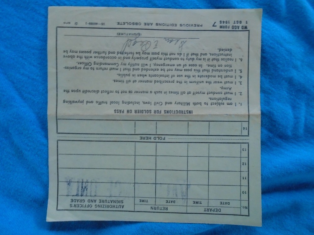 Camp KIlmer, N.J. named and dated pass