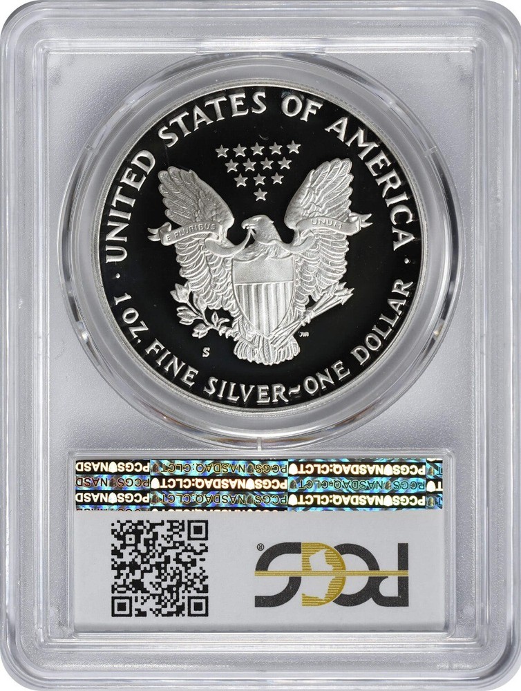 1992-S American Silver Eagle Dollar PR69DCAM PCGS Proof 69 Deep Cameo