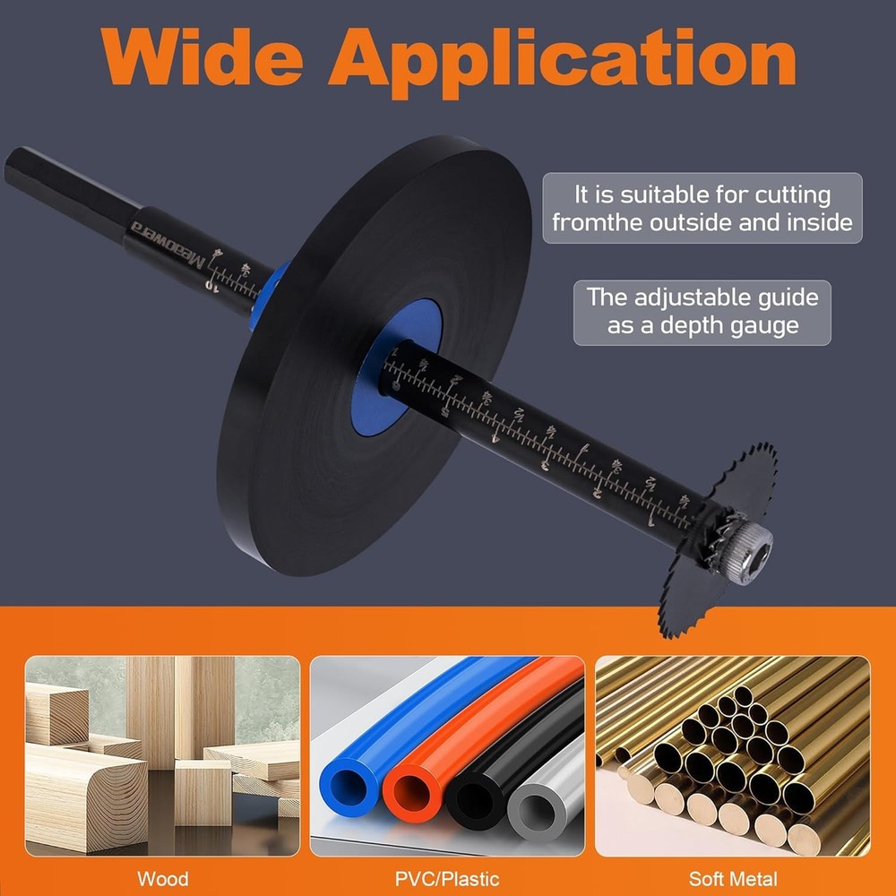 MeaoweraPVC Pipe Internal Cutter Set – 360° Rotating Pipe Cutting Tool with A