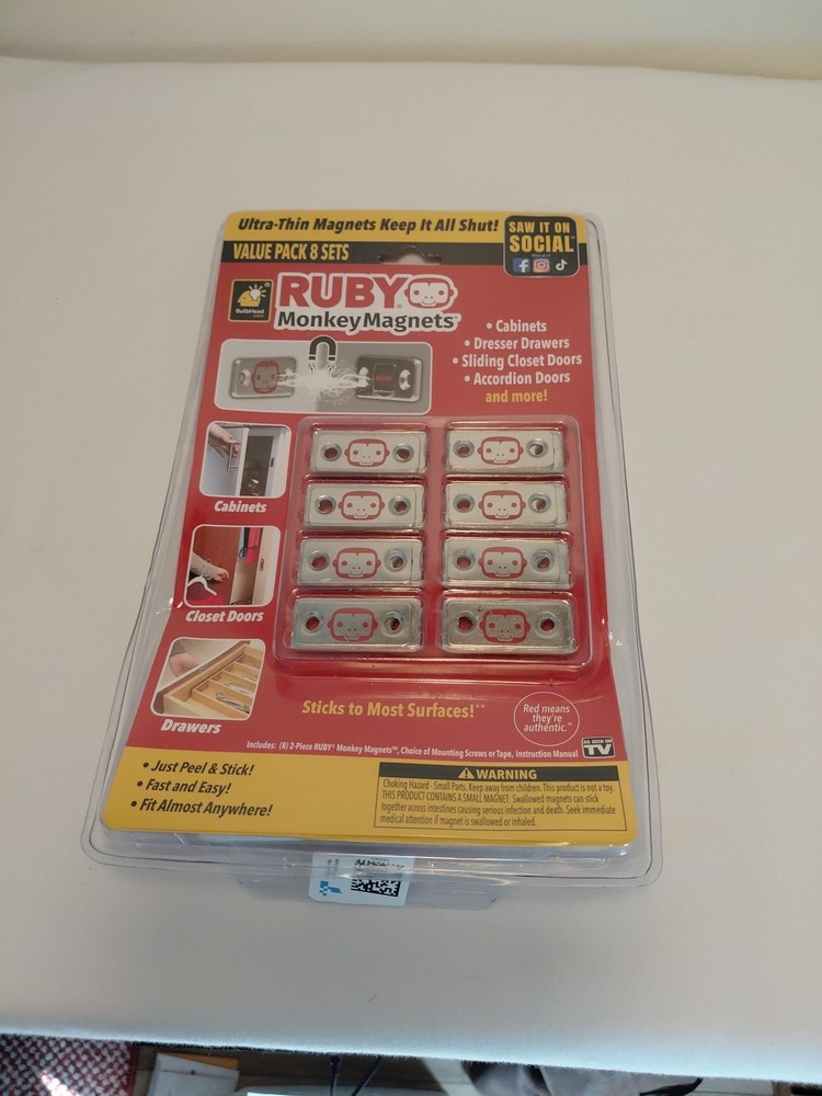 RUBY Monkey Magnets Ultra-Thin Magnetic Plates Keep It All Shut, AS-SEEN-ON-TV