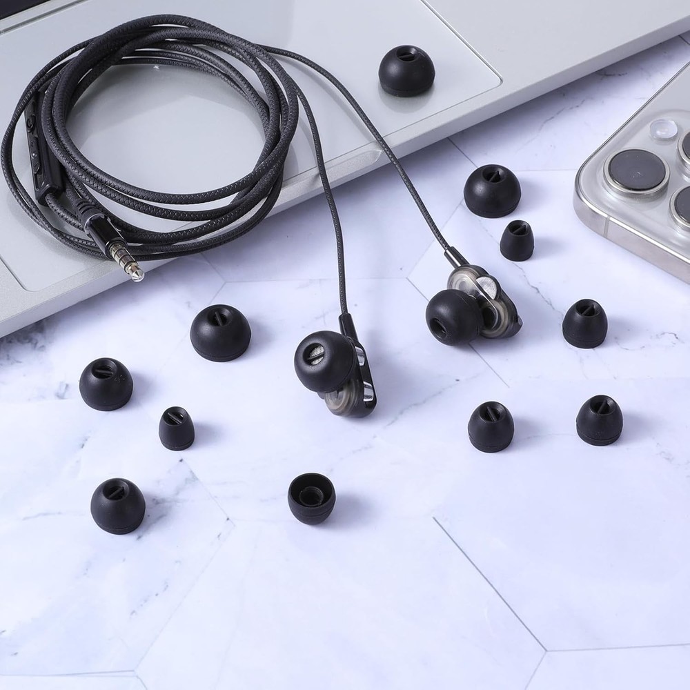 Extra Small Earbuds Tips Replacement Earbud Soft Silicone black