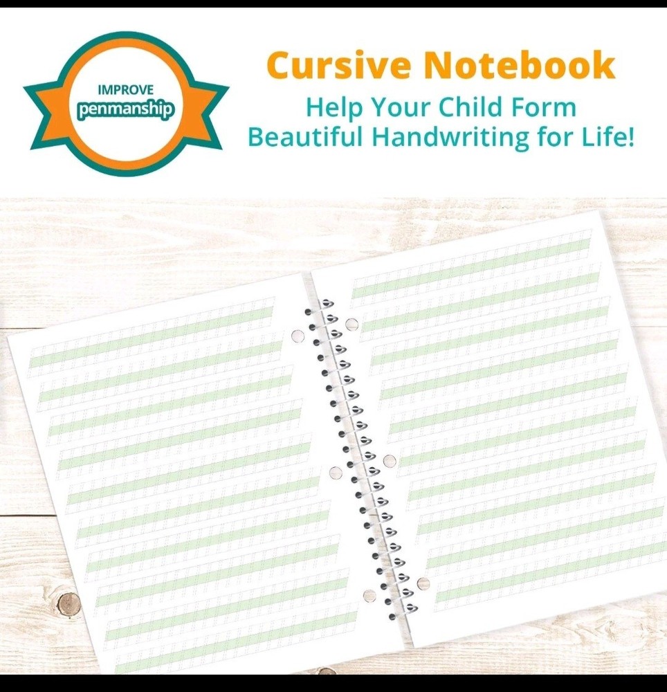 Channie's Visual CURSIVE Writing Notebook 120 Pages To Practice Cursive