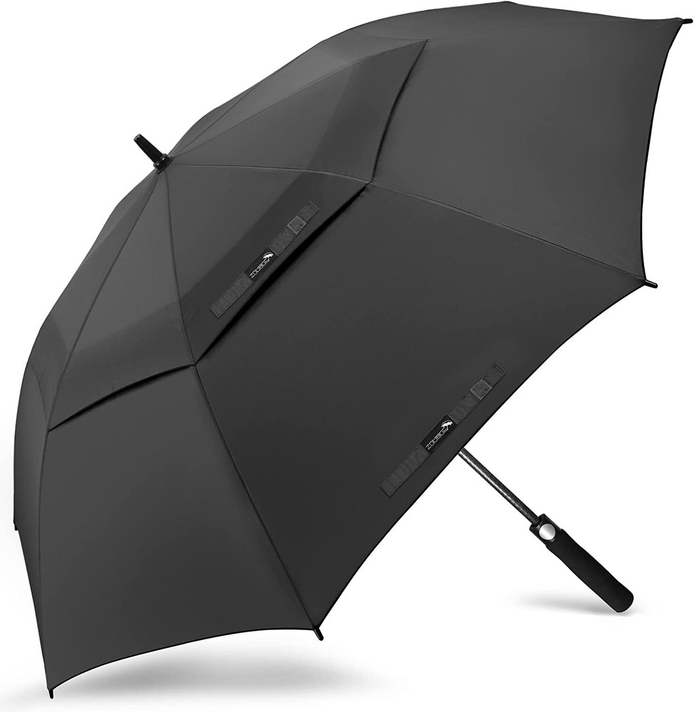 Golf Umbrella 62 Inch Large Windproof Automatic Open Oversize With Double Canopy